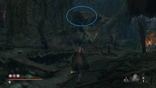 Sekiro - Aldea Mibu: casa en un lateral de la Aldea Mibu