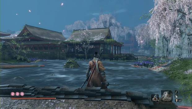Sekiro - Palacio del Manantial: casa en el lado derecho del manantial