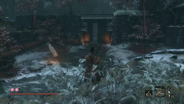 Sekiro - Decapitados de Alrededores de Ashina: puerta para llegar a la zona por la que saltar