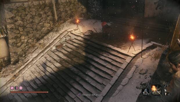 Sekiro - Regreso al Castillo Ashina: los shinobi salen a la escalinata