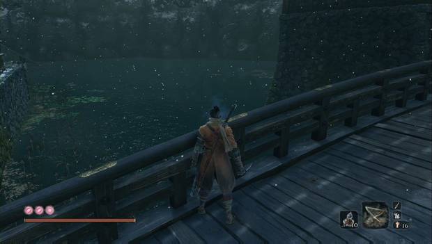 Sekiro - Decapitados de Castillo Ashina: punto del foso donde aparece