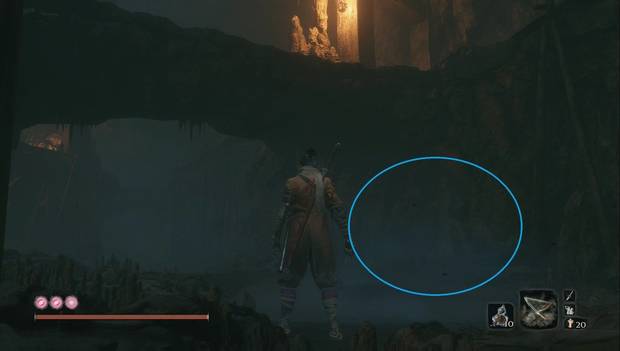 Sekiro: Shadows Die Twice - Guerreros Chichimen: cueva al guerrero de la mazmorra