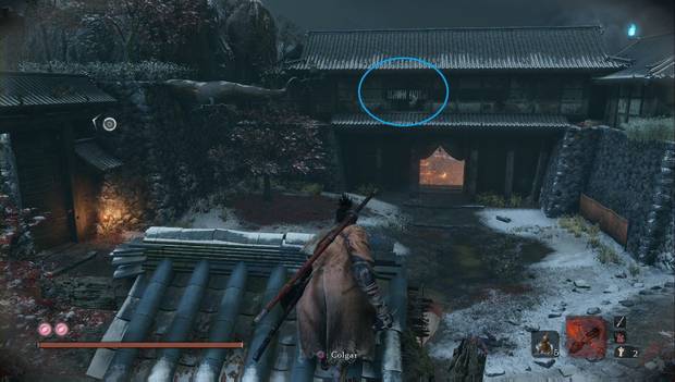 Sekiro - Alrededores de Ashina (Guerra): agujero en la muralla por el que colarte