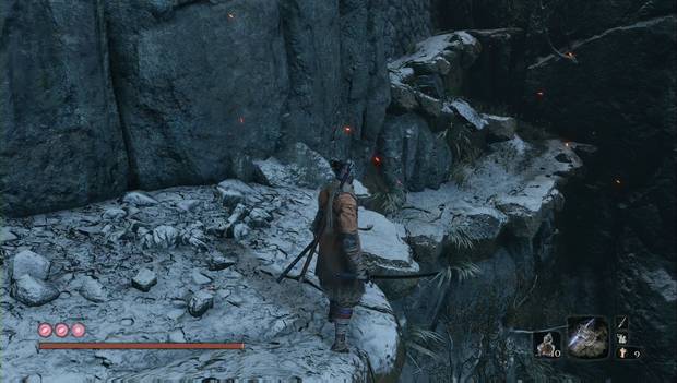 Sekiro - Alrededores de Ashina (Guerra): salta a esta colina para seguir subiendo