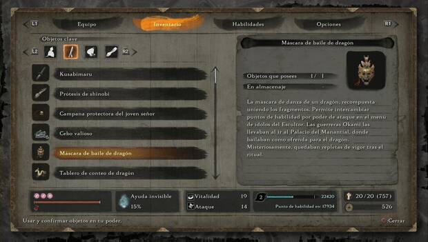 Sekiro - Máscara de baile de dragón