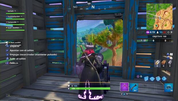 Fortnite Battle Royale - Desafíos semanales: inflige daño a enemigos con un cañón