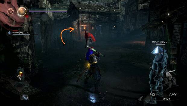 Nioh 2 - La aldea de los cerezos malditos: callejón al tercer Kodama