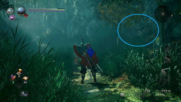 Nioh 2 - Misterioso castillo de una noche: ubicación del primer Kodama