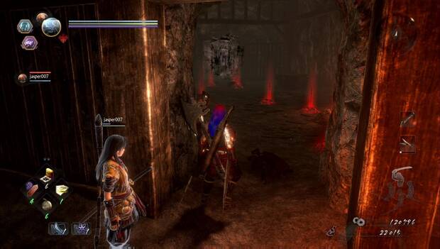 Nioh 2 - La víbora y la mariposa: muro de neblina en la puerta
