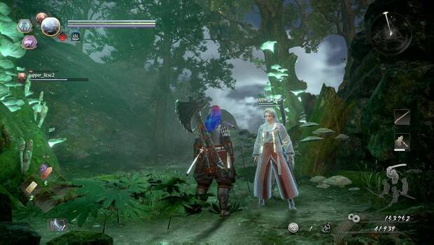 Nioh 2 - Inmóvil: Enki colgado del árbol