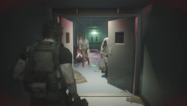 Resident Evil 3 Remake - Hospital (Carlos): zombis a la puerta del quirófano