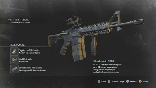 Resident Evil 3 Remake - Rifle de asalto CQBR completamente modificado