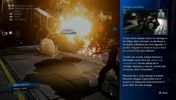 Final Fantasy VII Remake - Sistema de combate: enemigos vulnerables