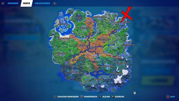 Fortnite - Ubicación de Jonesy naufrago