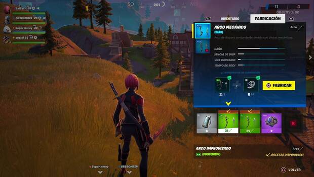 Fortnite - Cómo fabricar un arco mecánico
