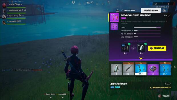 Fortnite - Cómo fabricar un arco explosivo mecánico