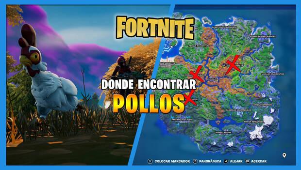 Fortnite - Dónde encontrar pollos
