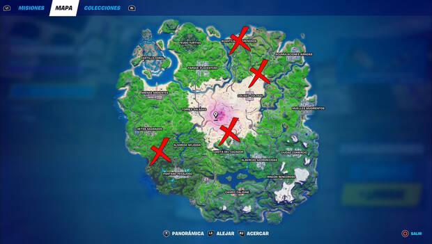Fortnite - Ubicación de los 4 restaurantes