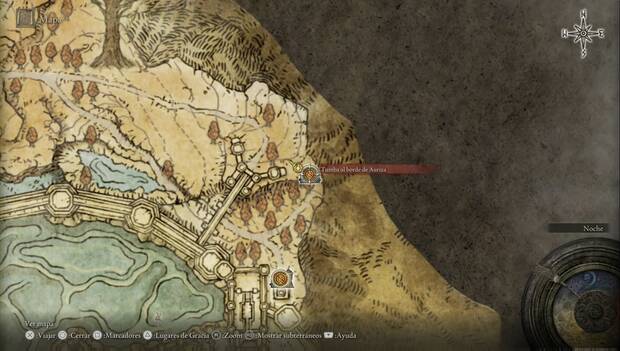 Elden Ring - Afueras de Leyndell, ubicación de la Tumba al borde de Auriza