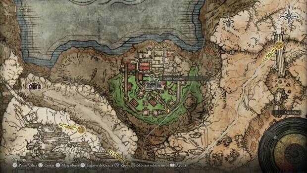 Elden Ring - El Castillo Sombrío, ubicación