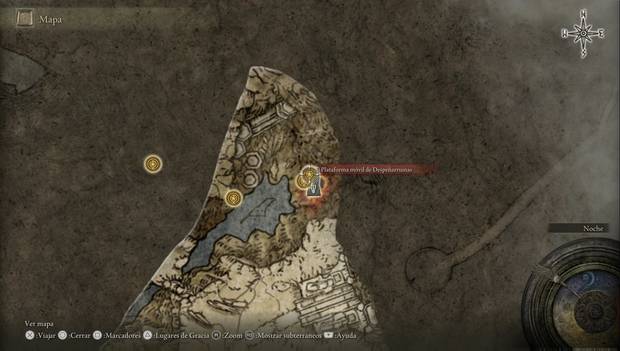 Elden Ring - Liurnia del este al 100% y mapa, ubicación de la Plataforma móvil de Despeñarruinas