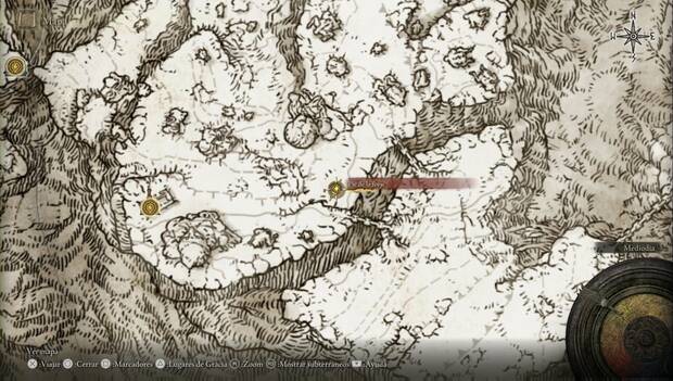 Elden Ring - Picos de los Gigantes este, Ubicación de Pie de la forja