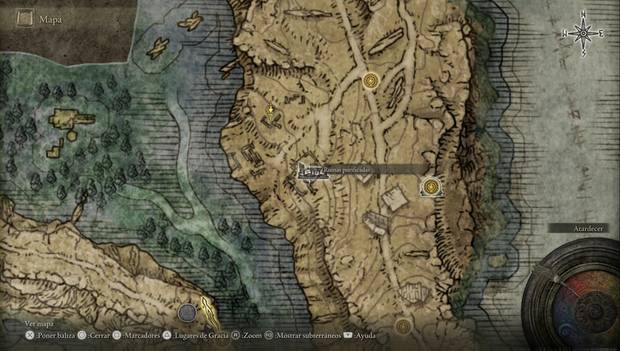 Elden Ring - Explorando Liurna este, ubicación de las Ruinas purificadas