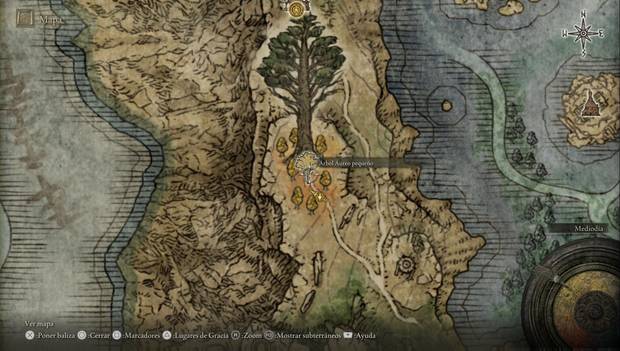 Elden Ring - Liurnia oeste, ubicación del Árbol Áureo pequeño de Liurnia