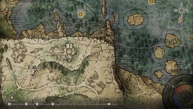 Elden Ring - Liurnia oeste, ubicación de la Ceniza de Guerra Juramento del indómito