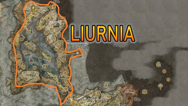 Elden Ring - Mapa completo de Liurnia