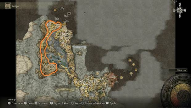 Elden Ring - Mapa de Liurnia oeste
