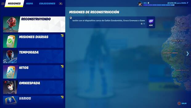 Fortnite - C3T2 - Pestaña de misiones