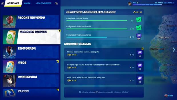Fortnite C3T2: misiones diarias