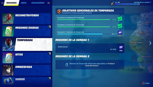 Fortnite C3T2: misiones de temporada