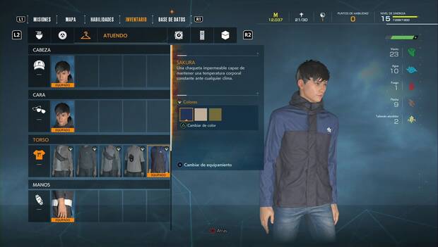 Ghostwire: Tokyo - Atuendos, menú de selección de atuendo