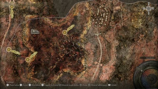 Elden Ring - Caelid, ubicación de Ceniza de Guerra Anillo de luz sagrado