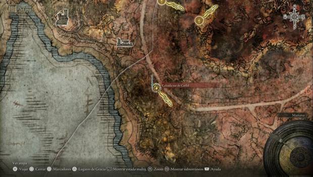 Elden Ring - Caelid, ubicación de Calzada sur de Caelid