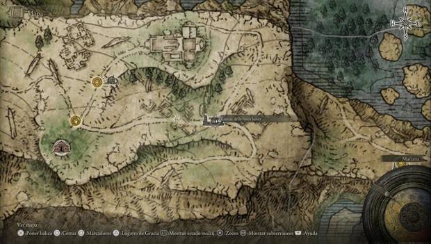 Elden Ring - Lago de la Putrefacción, ubicación de las Ruinas de la finca lunar