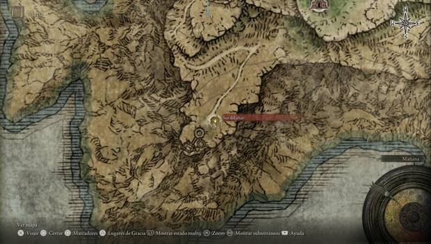 Elden Ring - Lago de la Putrefacción, ubicación del Sur del altar