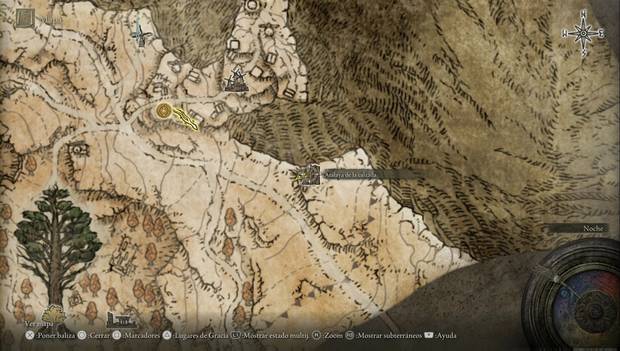 Elden Ring - Meseta Altus, ubicación de la Atalaya de la calzada
