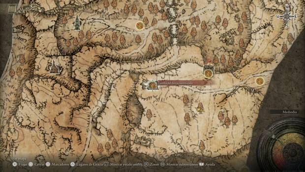 Elden Ring - Meseta Altus, Ubicación de la Tumba del héroe santificado