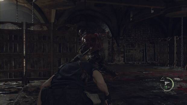 Resident Evil 4 Remake - Capítulo 7: Leon agachado detrás del garrador