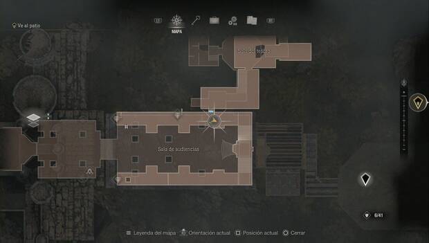 Resident Evil 4 Remake - puzle de la sala de audencias, localización