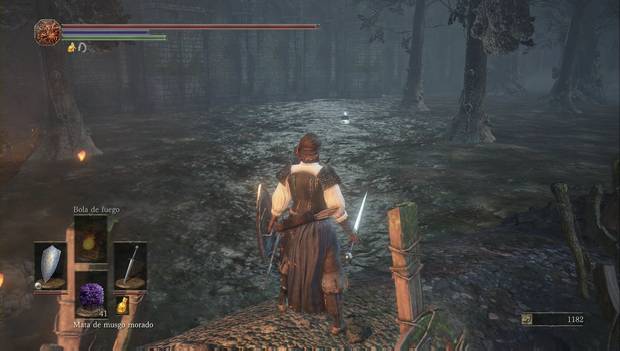 Dark Souls III - Torreón de Farron: fragmento de titanita cerca de la fogata