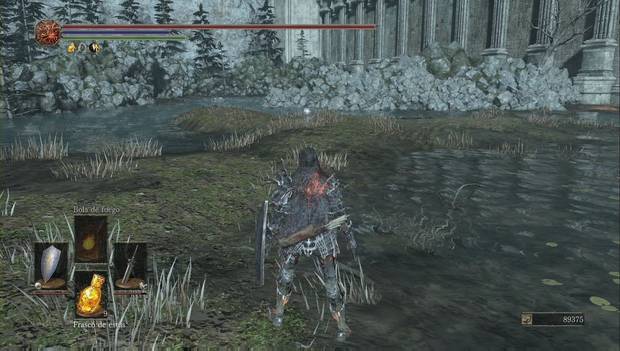 Dark Souls III - Irithyll del Valle Boreal: objeto brillante en medio de la charca