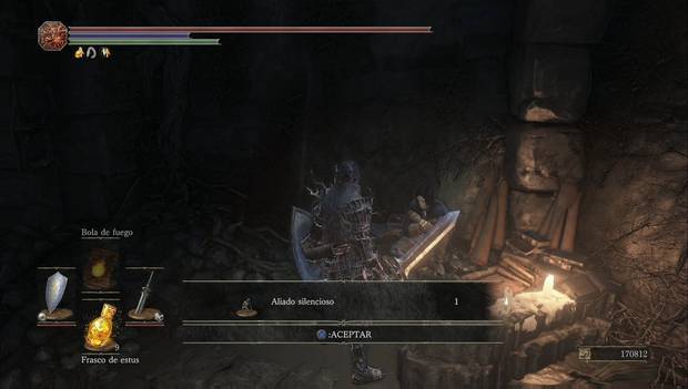Dark Souls III - Mazmorra de Irithyll: gesto aliado silencioso recibido de Orbeck