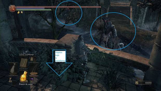 Dark Souls 3 - Jardín del Rey Consumido: plataforma central del pantano del jardín