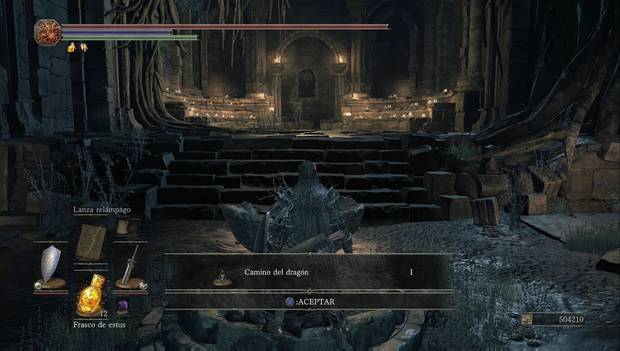 Dark Souls 3 - Jardín del Rey Consumido: gesto Camino del dragón después del combate con Oceiros