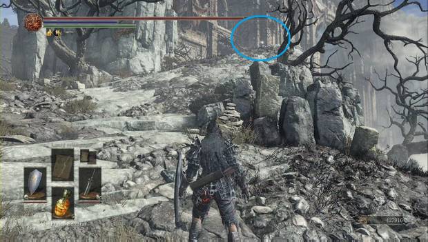Dark Souls 3 - Pico del Archidragón: gema de electricidad en lo alto de la colina