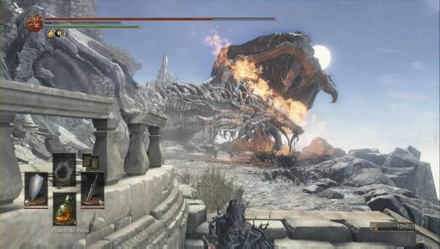 Dark Souls 3 - Pico del Archidragón: segundo dragón anciano en las escaleras